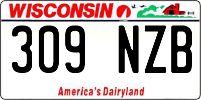 WI license plate 309NZB