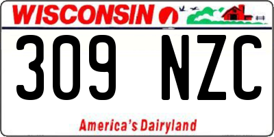 WI license plate 309NZC