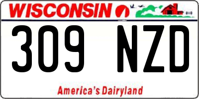 WI license plate 309NZD