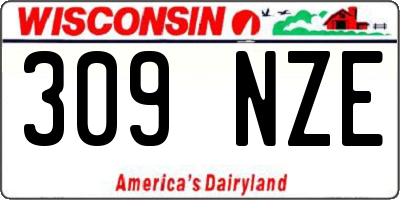 WI license plate 309NZE