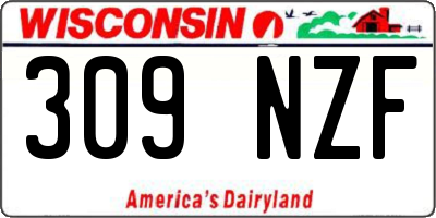 WI license plate 309NZF
