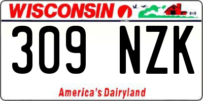 WI license plate 309NZK