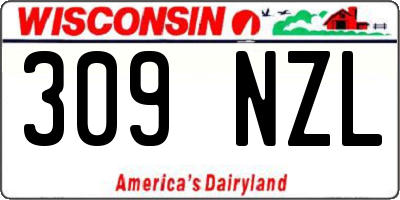 WI license plate 309NZL