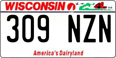 WI license plate 309NZN