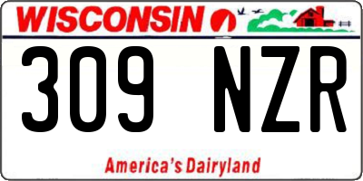 WI license plate 309NZR