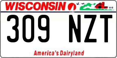WI license plate 309NZT