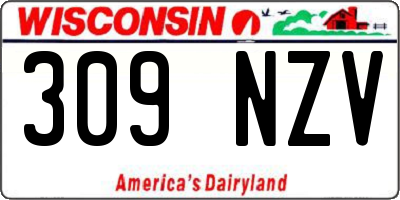 WI license plate 309NZV