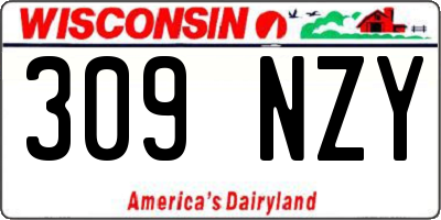 WI license plate 309NZY