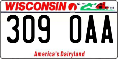 WI license plate 309OAA