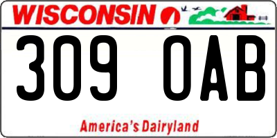 WI license plate 309OAB