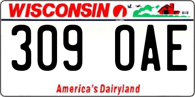 WI license plate 309OAE