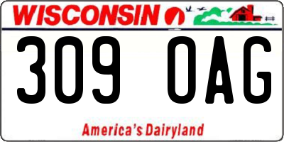 WI license plate 309OAG