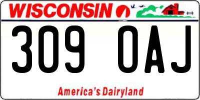 WI license plate 309OAJ