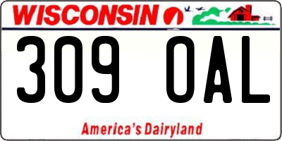 WI license plate 309OAL
