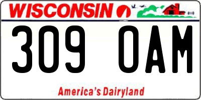 WI license plate 309OAM