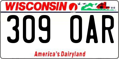 WI license plate 309OAR