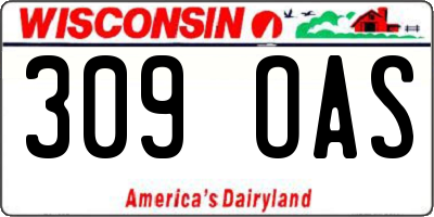 WI license plate 309OAS