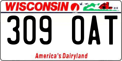 WI license plate 309OAT