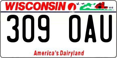 WI license plate 309OAU