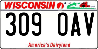 WI license plate 309OAV