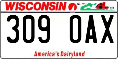 WI license plate 309OAX