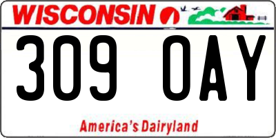 WI license plate 309OAY