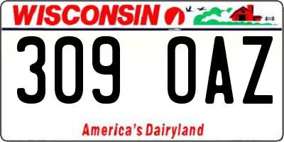 WI license plate 309OAZ