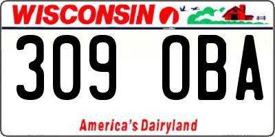 WI license plate 309OBA