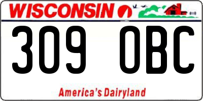 WI license plate 309OBC