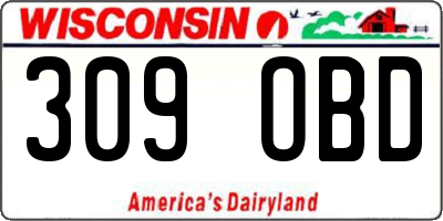 WI license plate 309OBD