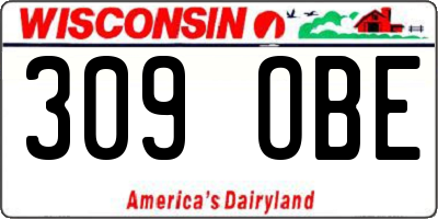 WI license plate 309OBE