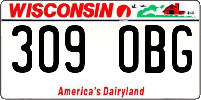 WI license plate 309OBG