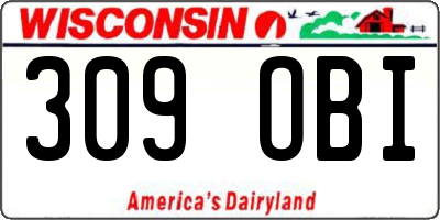 WI license plate 309OBI