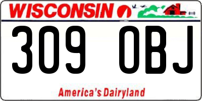 WI license plate 309OBJ