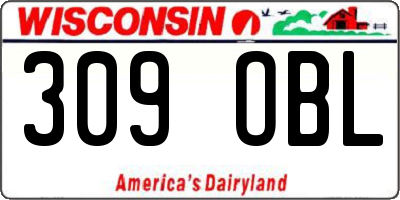 WI license plate 309OBL
