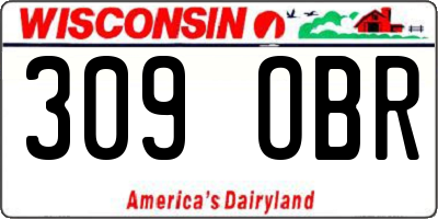 WI license plate 309OBR