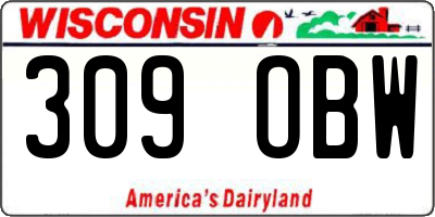 WI license plate 309OBW
