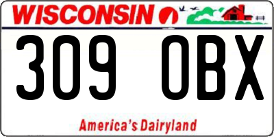 WI license plate 309OBX