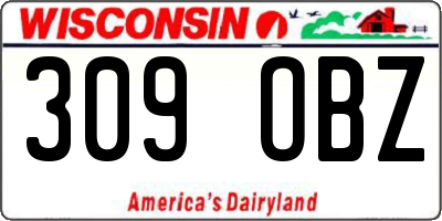 WI license plate 309OBZ