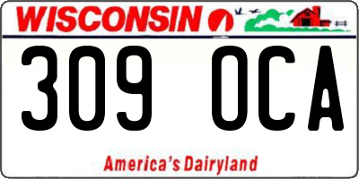 WI license plate 309OCA