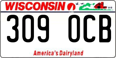 WI license plate 309OCB