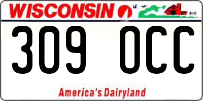 WI license plate 309OCC