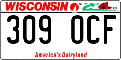 WI license plate 309OCF
