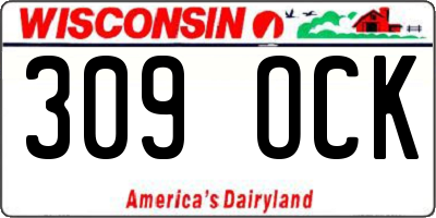 WI license plate 309OCK