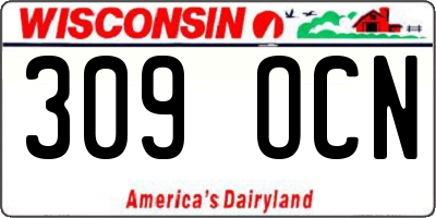 WI license plate 309OCN