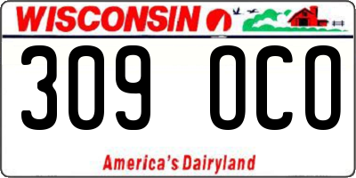 WI license plate 309OCO