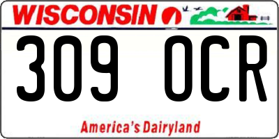 WI license plate 309OCR
