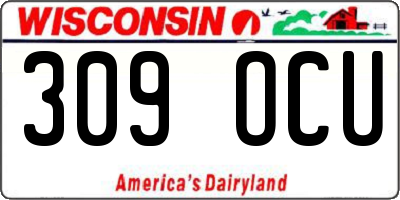 WI license plate 309OCU
