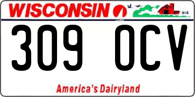 WI license plate 309OCV