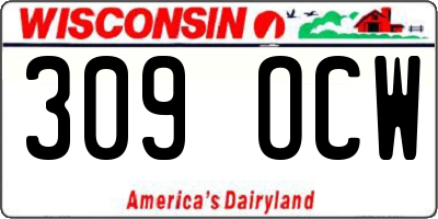 WI license plate 309OCW